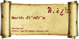 Werth Ádám névjegykártya